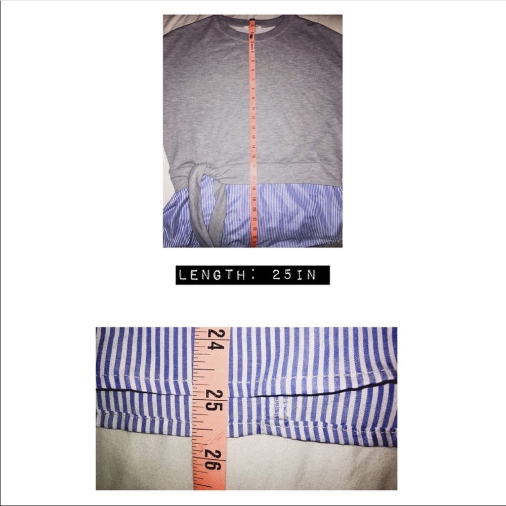 Grey + Blue Stripe Sweater - Picture 6 of 7